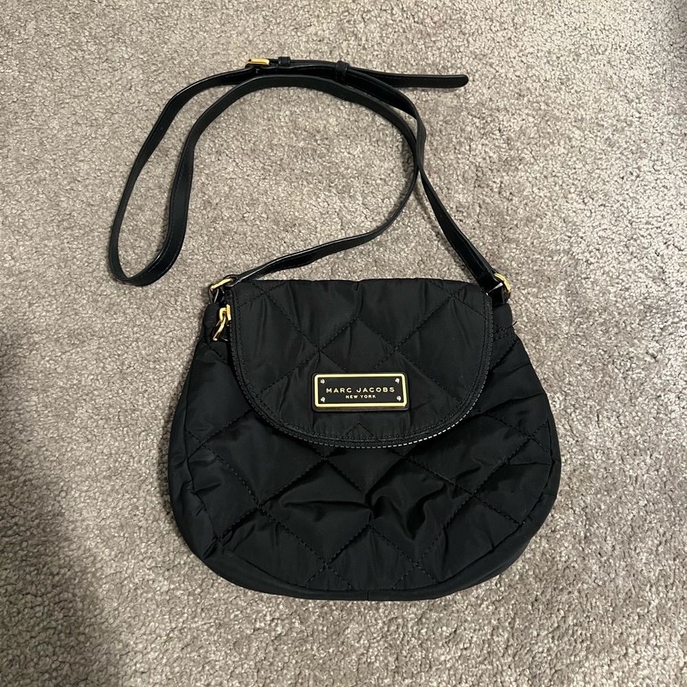 Marc Jacobs Black Quilted Crossbody Bag with Adjustable Strap